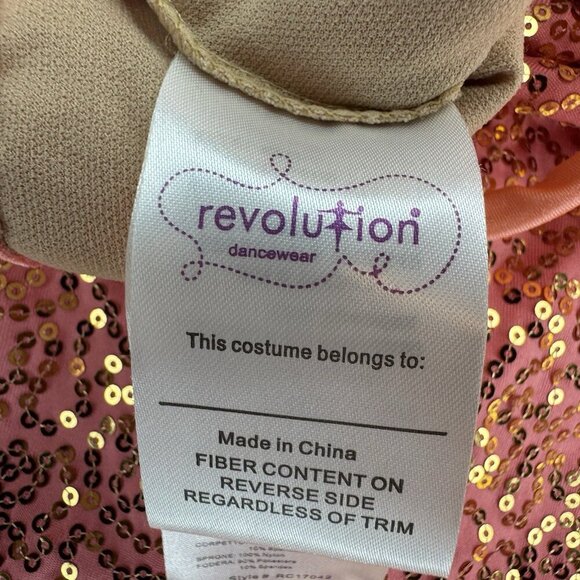 Revolution Dance Costume CORAL Sequins XL Child Solo Lyrical Figure Ice Skate - Picture 9 of 15